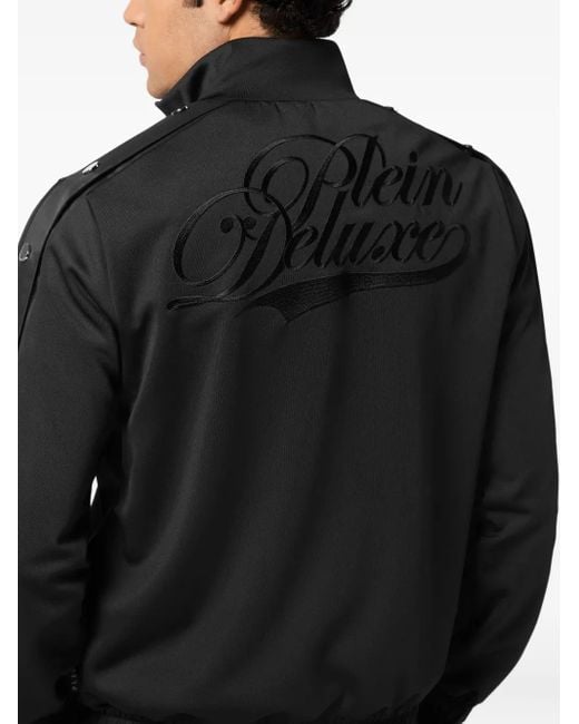 Philipp Plein Black Button-Detail Track Jacket for men
