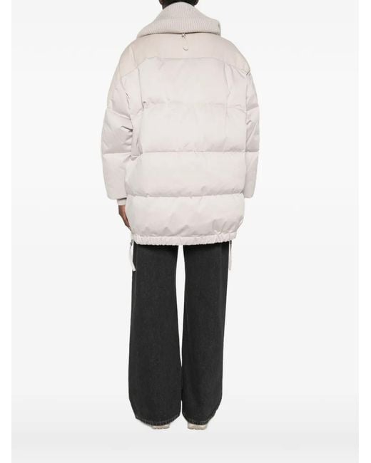 DUNO White Quilted High-Neck Jacket