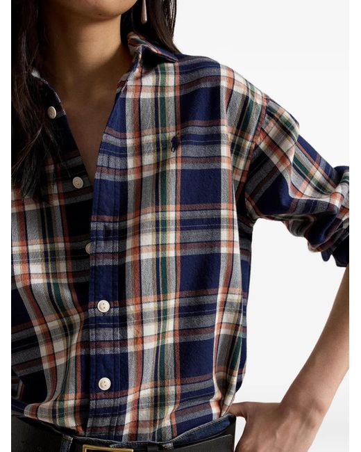 Polo Ralph Lauren Blue Plaid Cotton Shirt
