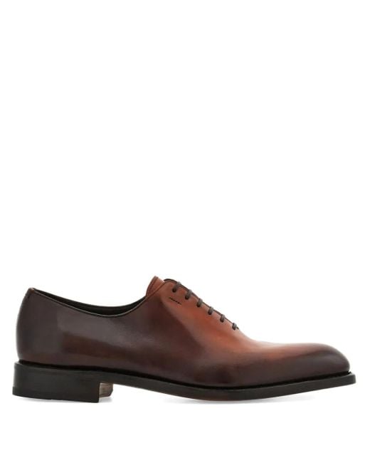 Ferragamo Brown Tramezza Plain Toe Oxford Shoes for men