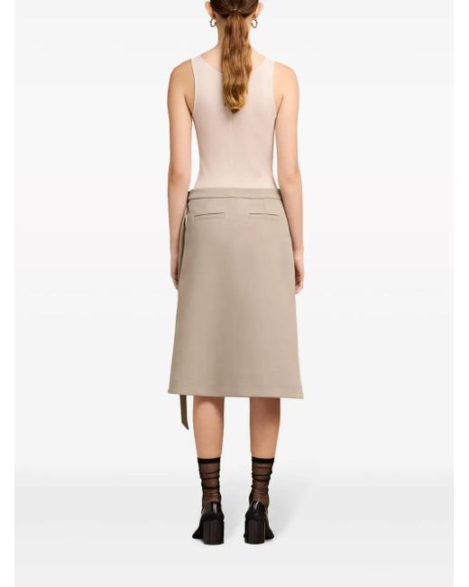 Jupe Portefeuille À Coupe Mi-Longue AMI en coloris Natural