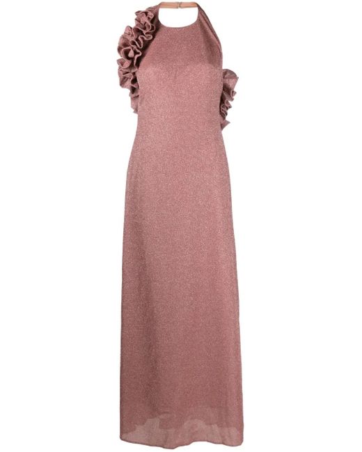 Rayane Bacha Purple Olivia Metallic Maxi Dress