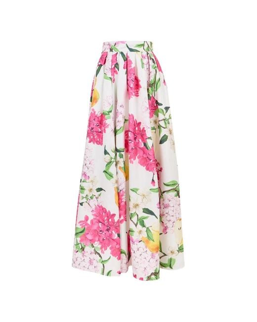 LEO LIN White Reinette Floral Maxi Skirt