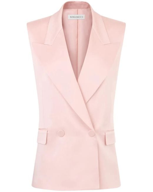 Manteau Croisé À Design Sans Manches Nina Ricci en coloris Pink
