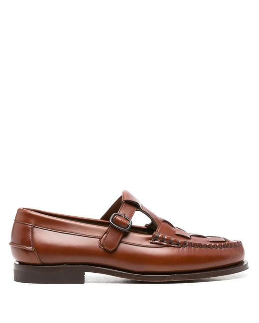 Hereu Brown Soller Leather Moccasins for men