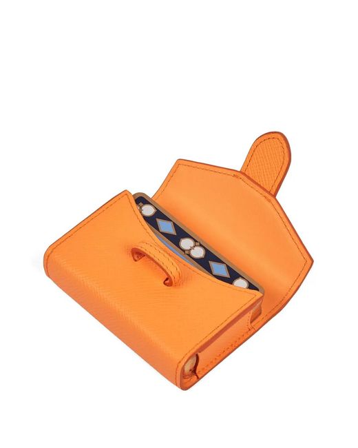 Smythson Orange Panama Single Playing Cards Case