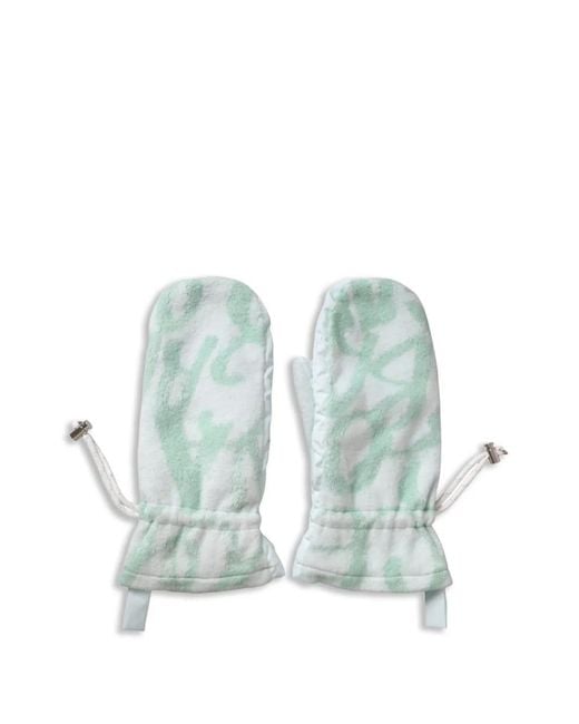 Dolce & Gabbana Blue Abstract-Pattern Drawstring Mittens