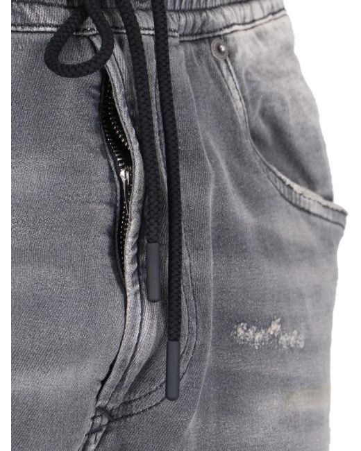 DIESEL Gray Elasticated-Waist Jeans for men