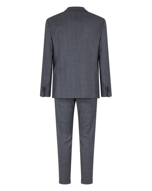 DSquared² Blue Checked Single-Breasted Wool Suit for men