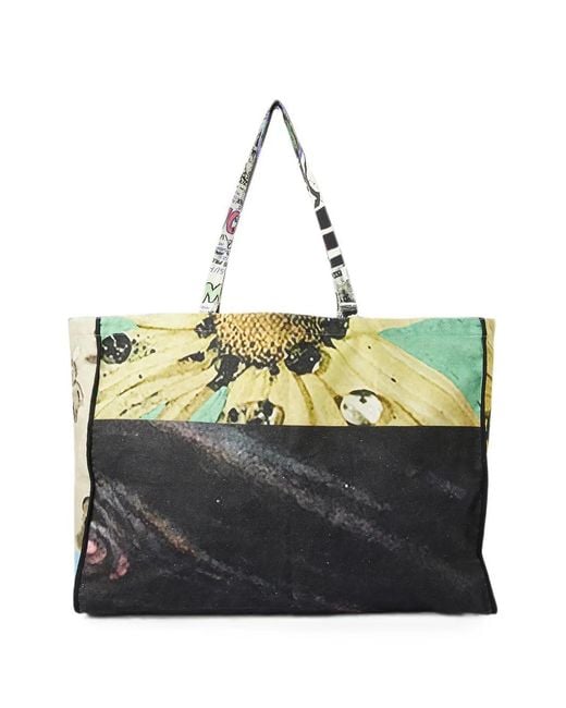 DRx x STEFAN MEIER x LN-CC Black Powerful Connection Graphic-Print Canvas Tote Bag