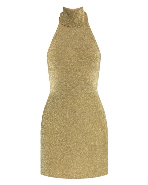 Cult Gaia Green Form-Fitting Mini Dress With Open Back Design
