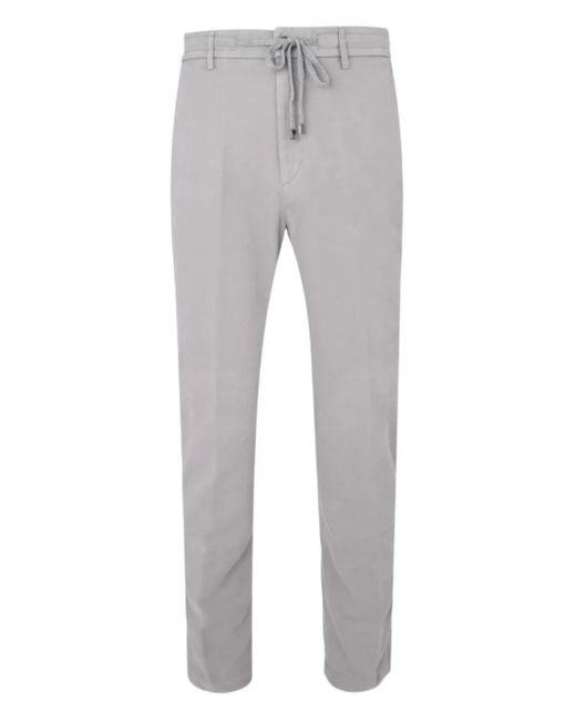 Peserico Gray Drawstring Trousers for men