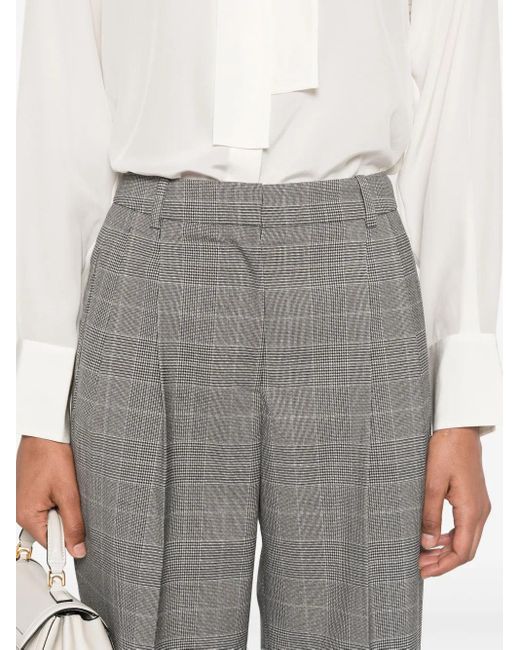 Boss Gray Prince Of Wales-Check Trousers