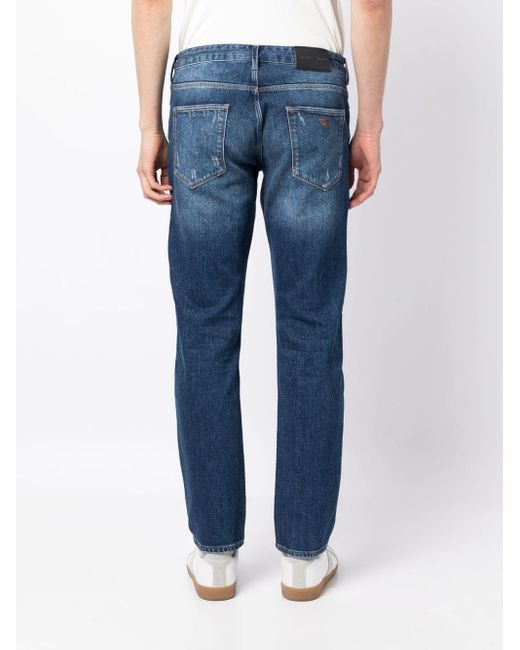 Emporio Armani Straight Jeans in het Blue voor heren