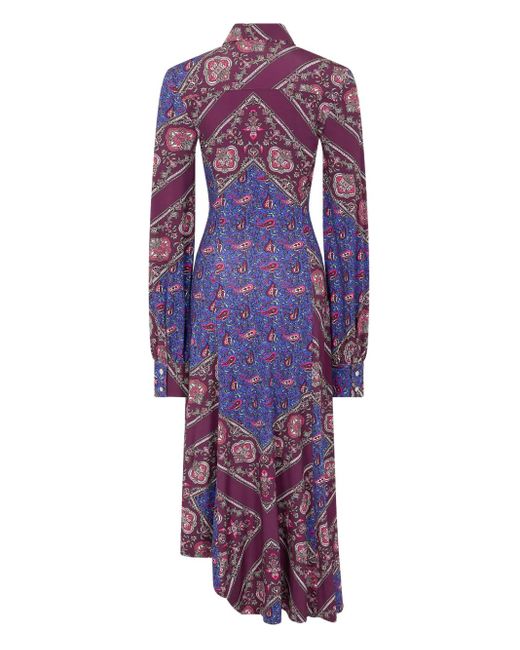 Rabanne Purple Asymmetric Shirt Dress