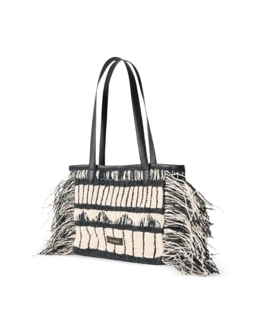 Karl Lagerfeld White K/Signature 2.0 Fringe Tote Bag