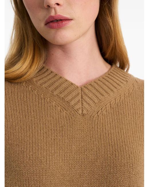 Pringle of Scotland Natural V-Neck Cashmere Sweater