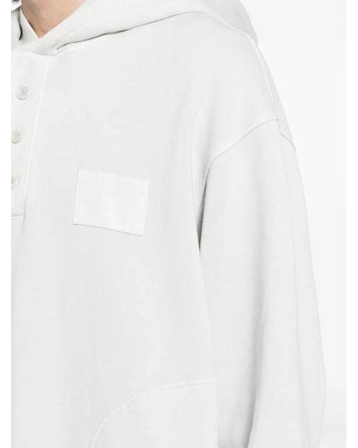 Moschino White Logo Patch Hoodie for men