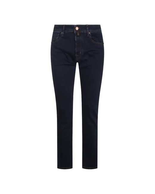Jacob Cohen Blue Logo-Patch Slim-Fit Jeans for men
