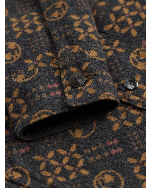 RRL Gray Patterned Shirt Jacket for men