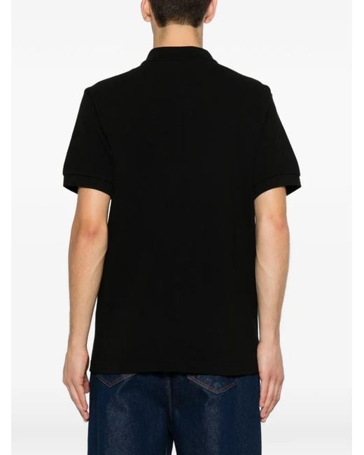 KENZO Black Slim Polo Shirt With Signature Details for men
