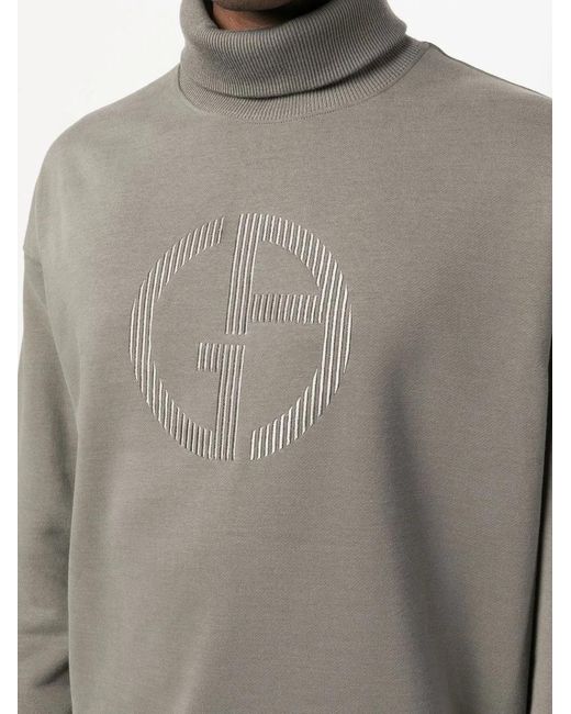 Giorgio Armani Gray Virgin Wool Roll Neck Jumper for men