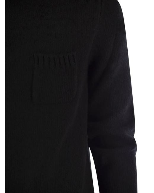Fedeli Black Wool Blend Sweater for men