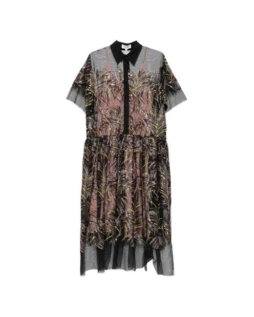 Psophia Black Robe À Sequins