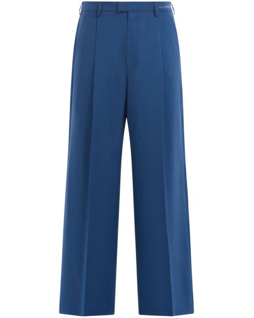 Marni Blue Pleat-detail Tailored Trousers