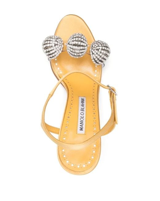 Manolo Blahnik Metallic Ostria 90Mm Star-Embellished Sandals