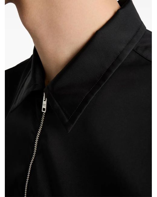 Prada Black Enamel-Logo Shirt Jacket for men