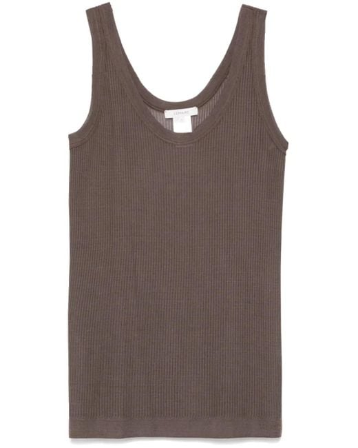 Lemaire Brown Seamless Ribbed Tank Top