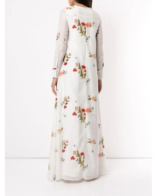 Macgraw White Soiree Floral Print Dress