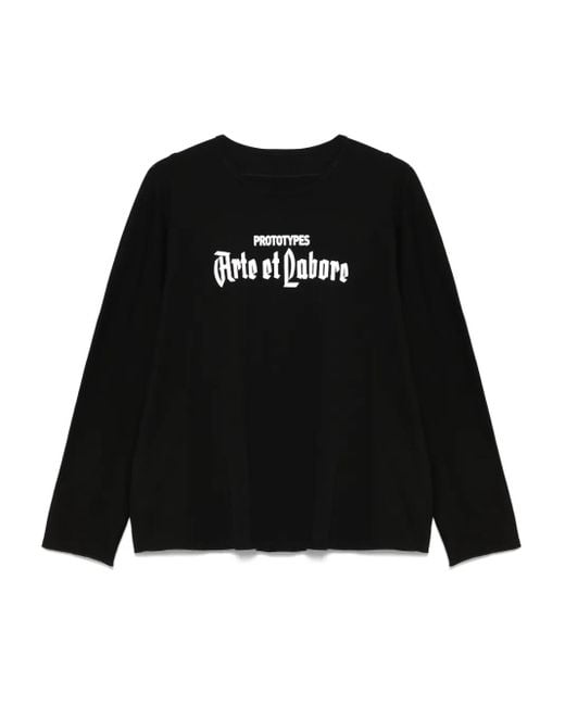 PROTOTYPES Black Logo-Print T-Shirt for men