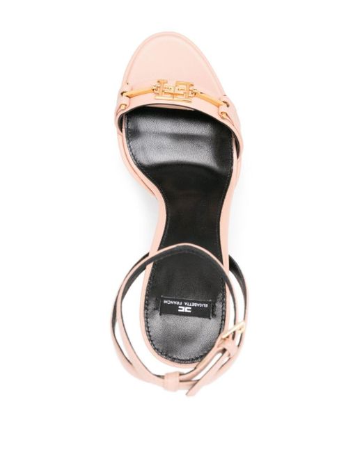 Elisabetta Franchi Pink 145mm Platform Leather Sandals