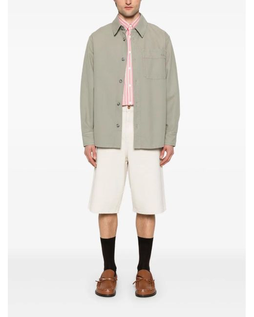 A.P.C. White Surchemise Basile Brodee Poitrine for men