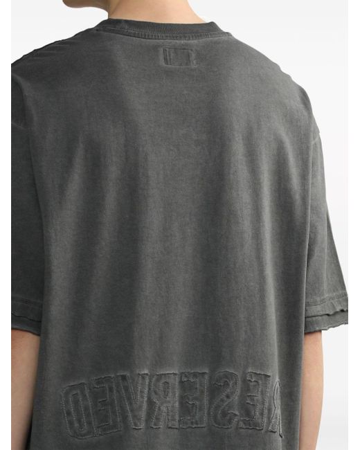 Izzue Gray Distressed Cotton T-shirt for men