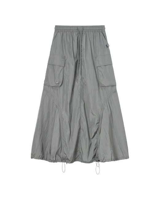Mini Cream Gray Jupe Longue Cargo À Lien De Resserrage