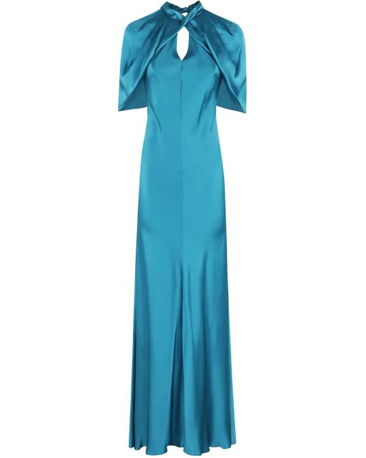 Alberta Ferretti Blue Satin Dress