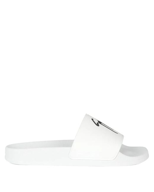 Giuseppe Zanotti White Brett Slides