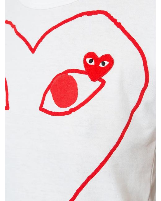COMME DES GARÇONS PLAY White Heart Print T-Shirt