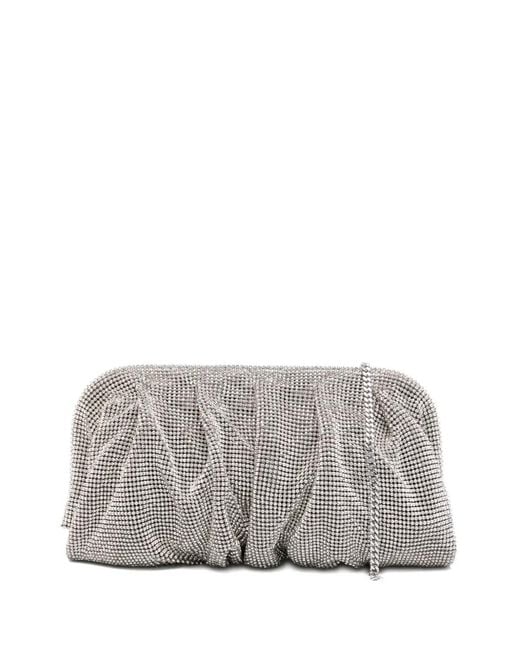 Benedetta Bruzziches Gray Crystal-Embellished Clutch Bag