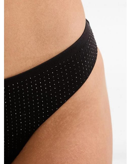 MICHAEL Michael Kors Black Rhinestone-Embellished Bikini Bottoms