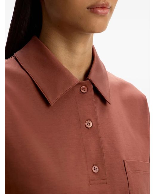 12 STOREEZ Red Pocket-Detail Polo T-Shirt