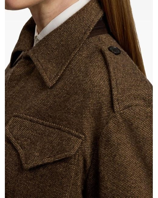 Ralph Lauren Brown Belted Flap-Pocket Jacket