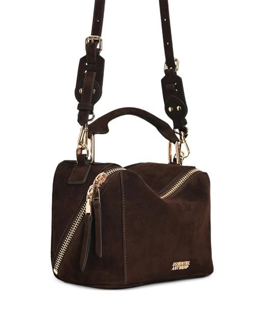 Essentiel Antwerp Brown Karin Suede Tote Bag