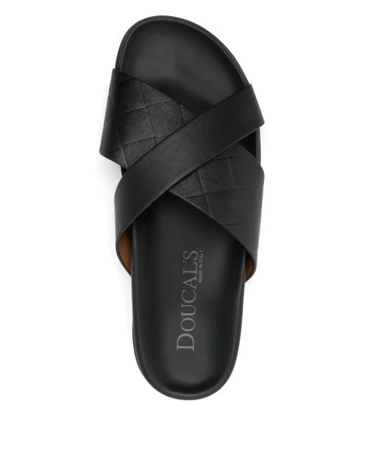 メンズ Doucal's レザーサンダル Black