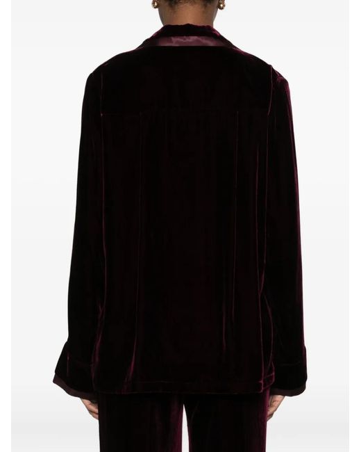 Forte_forte Black Chest-Pocket Satin-Trim Shirt