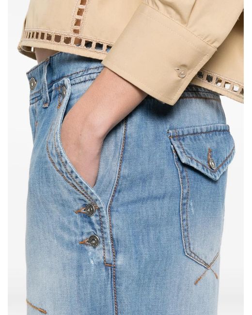 Ermanno Scervino Blue Pocket Denim Trousers