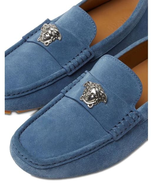 Versace Blue Suede Loafers for men